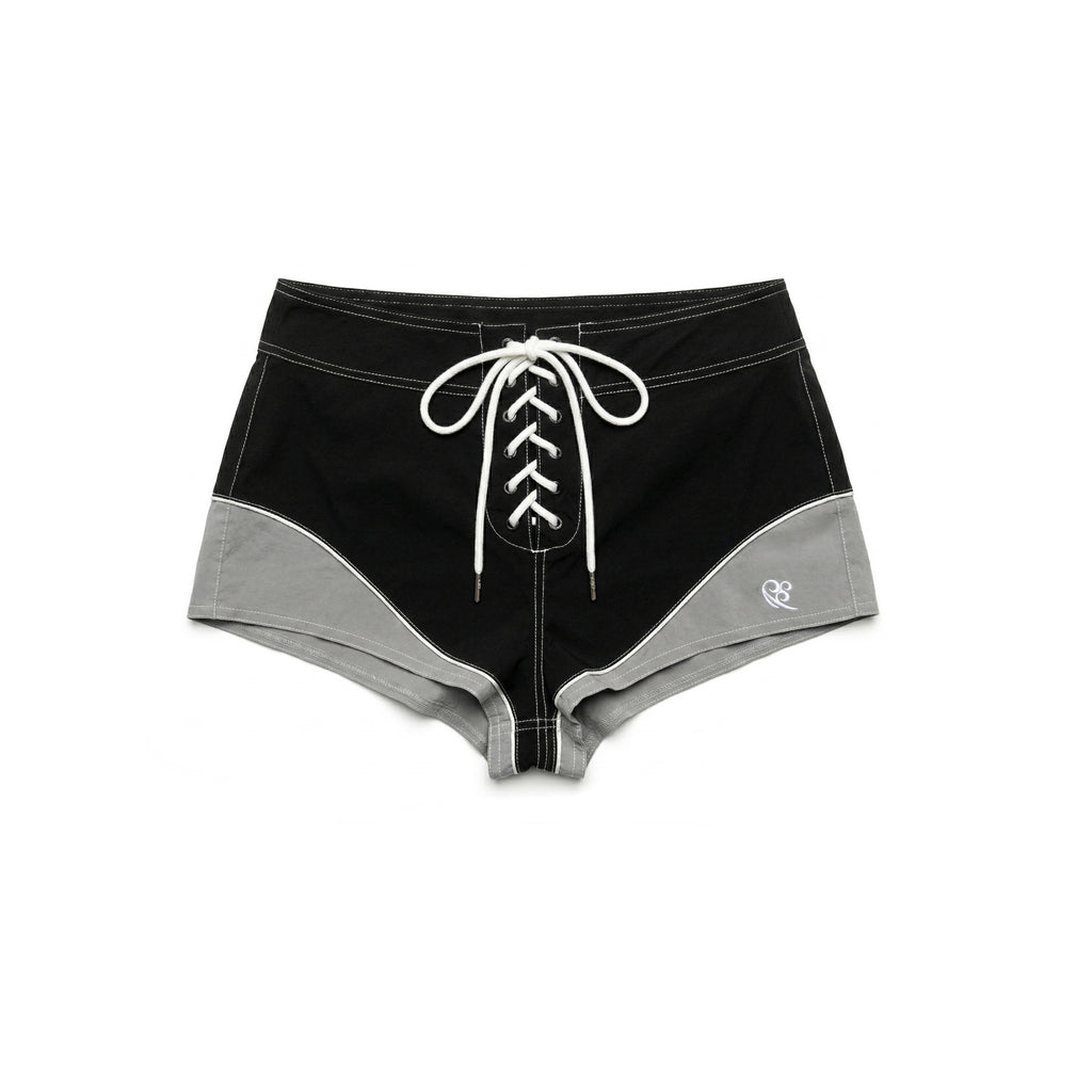 90s High Waist Lace-Up Board Short