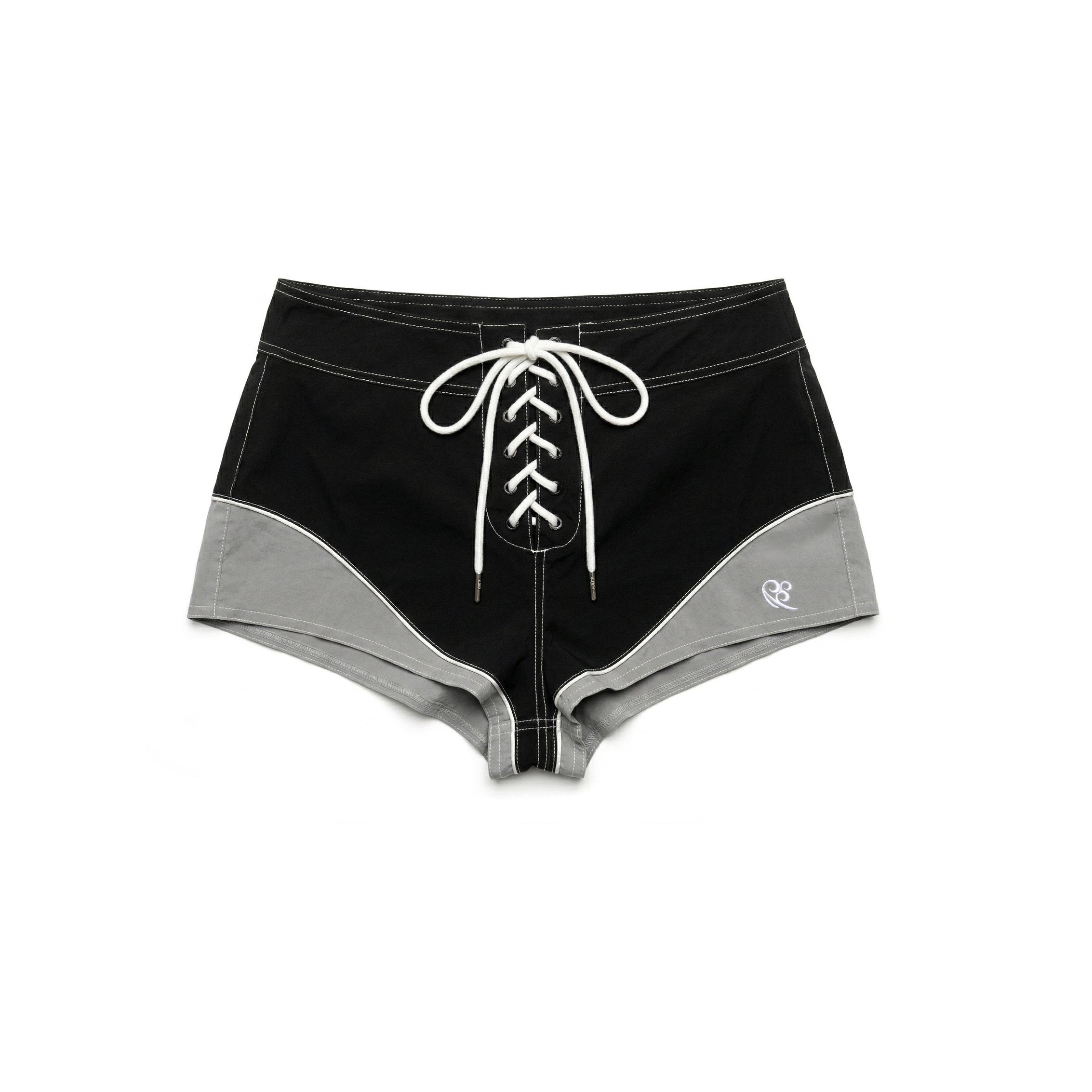 90s High Waist Lace-Up Board Short